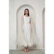 فستان باكمام رداء - أبيض