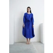Pleated Cape Dress - Blue