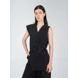 Asymmetrical Sleeveless Vest with Contrast Binding