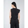 Asymmetrical Sleeveless Vest with Contrast Binding