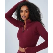 Half-Zip Long Sleeve Crop Top