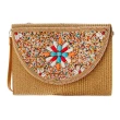 Capri Beaded Straw Clutch - Golden Sand