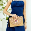 Capri Beaded Straw Clutch - Golden Sand