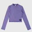 توب بناتي قصير بأكمام طويلة &ndash; قماش مضلع &ndash; بنفسجي ليلكي