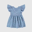 Girl's Cotton Chambray Dress &ndash; Cherry Print - Light Blue