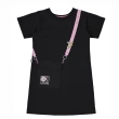 Girls' Dress with Glitter Bag Strap - Black