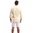 Men's Shirt - Linen Modern Fit - Yellow - White