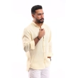 Men's Shirt - Linen Modern Fit - Yellow - White