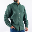 قميص رجالي بأكمام طويلة - قصة عصرية من الكتان - أخضر