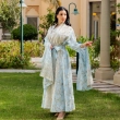 Women's Elegant Regular-Fit Open Abaya with Inner Dress - Embroidered Linen, Elegant Daily Wear