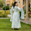Women's Elegant Regular-Fit Open Abaya with Inner Dress - Embroidered Linen, Elegant Daily Wear