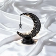 Midnight Crescent Ramadan Decor Piece - Black &ndash; A striking celestial silhouette that captures the essence of the holy month