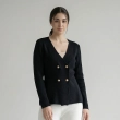 Cozy Women&rsquo;s Knitwear Cardigan With Buttons And Structured Fit &ndash; Black