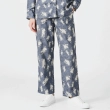 Comfortable Women&rsquo;s Pants With White Print &ndash; Blue With White Print
