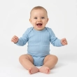 Baby 2-Piece Bodysuit Set &ndash; Long Sleeve Cotton One-Piece with Snap Closures, Soft Ribbed Stretch Fabric for Infants &ndash; Light Blue