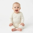 Baby 2-Piece Bodysuit Set &ndash; Long Sleeve Cotton One-Piece with Snap Closures, Soft Ribbed Stretch Fabric for Infants &ndash; White