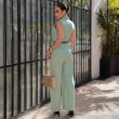 Women&rsquo;s Jumpsuit with Belt- Mavva One-Piece Outfit with Flattering Fit and Adjustable Waist - Casual to Dressy Style Essential