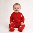 Baby Romper Unisex &ndash; Cotton One-Piece with Airplane Print, Soft Crewneck Bodysuit with Snap Closure for Infants &ndash; Red