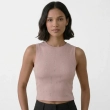 Women&rsquo;s Cotton Tank Top - Sleeveless Shirt with Crystal Details - Soft and Stylish Casual Wear - Beige