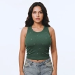 Women&rsquo;s Cotton Tank Top - Sleeveless Shirt with Crystal Details - Soft and Stylish Casual Wear