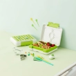 Flex &amp; Lock Flexbox: Blue Dinosaur Edition &ndash; Leak-Proof Silicone Bento Box with Customizable FlexCharmz
