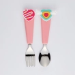 Flex &amp; Lock FlexWarez Kids Ergonomic Utensil Set (Pink) &ndash; Self-Feeding Stainless Steel Spoon and Fork for Toddlers, Customizable Silicone Handles