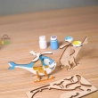Creative Wooden Colouring Helicopter Model &ndash; Interactive Mechanical DIY Kit for Young Artists