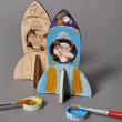 Creative Wooden Colouring Rocket &ndash; Interactive Mechanical DIY Kit for Young Artists