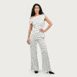 The Polka Muse White Trousers - Wide-Leg - Timeless Polka-Dot