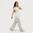 The Polka Muse White Trousers - Wide-Leg - Timeless Polka-Dot