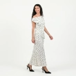 The Polka Muse White Skirt - Fluid Polka-Dot Midi - White
