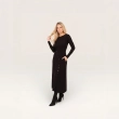 The Nyra Dress - Ribbed Knit with Button Detail - Black