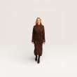 The Sienna Cable Set - Belted Knit Top &amp; Midi Skirt - Brown
