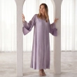 Women's Organza Sleeves Maxi Dress - Elegant Evening Wear -  Lavender