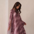 Women's Asymmetric Flowing Maxi Dress - Elegant Evening Wear - Pink