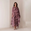 Women's Asymmetric Flowing Maxi Dress - Elegant Evening Wear - Pink
