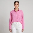 Women's Regular Striped Shirt - Effortless Casual &amp; Smart-Casual Wear - Pink