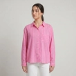 Women's Regular Striped Shirt - Effortless Casual &amp; Smart-Casual Wear - Pink