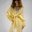 Women's Regular Wide-Leg Pants - Chic Comfort &amp; Elegant Daily Loungewear - Yellow