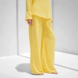 Women's Regular Wide-Leg Pants - Luxurious Travel &amp; Elegant Casual Wear - Yellow