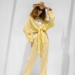 Women's Regular Sophisticated Shirt - Casual Luxury &amp; Effortless Resort Wear - Yellow