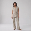 Women's Regular 2-Piece Set - Tailored Office &amp; Elevated Travel Wear - Beige