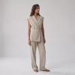 Women's Regular 2-Piece Set - Tailored Office &amp; Elevated Travel Wear - Beige