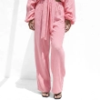 Women's Regular Wide-Leg Pants - Chic Comfort &amp; Elegant Daily Loungewear - Rose Pink