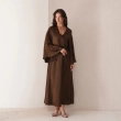 Women's Knot Detailing Maxi Dress - Elegant Evening Wear - Brown