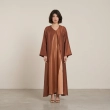 Women's Asymmetric Flowing Maxi Dress - Elegant Evening Wear - Copper