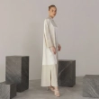 Women's Regular A-Line Silhouette Long Sleeves Dress  With Statement Brooch &mdash; Daytime Socials, Luxury Resort Lounging &amp; Summer Escapes &mdash; Cream