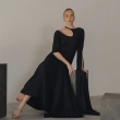 Women's Regular Flowing Cape Silhouette Dress &mdash; Integrated Cape Elegant Wear &mdash; For Formal Galas, Red-Carpet Events, Or Exclusive Evening Soir&eacute;es &mdash; Black