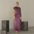 Women's Premium Evening Gown &mdash; Integrated Side Scarf Draped Maxi Dress &mdash; Daytime Socials, Luxury Resort Wear &amp; Sunset Soir&eacute;es &mdash; Plum Purple