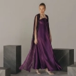 Women's Premium Evening Gown &mdash;Integrated Sheer Cape &amp; Pearl Choker Maxi Dress &mdash; Daytime Socials, Luxury Resort Wear &amp; Sunset Soir&eacute;es &mdash; Purple